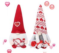 2 Pièces Gnome de la Saint-Valentin,Décoration de Saint Valentin Père Noël en Peluche Fait Main Poupée Sans Visage Tomte pour Saint-Valentin Noël Fête Maison Vacances Décorations Cadeaux pour Femmes