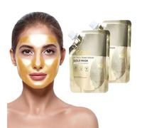 2 pièces Gold Masque Anti-âge, Masque Doré au Rétinol Snake Peptide pour le Visage, Peptides de Venin Serpent Avec du Rétinol Facial Mask pour Hydratant, Raffermissant, Réduit les Ridules