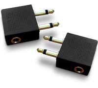 2 Pieces Gold Plated Airplane Headset Adapters-Use Your Own Earphones With Airplane Flight Entertainment Systems-Excellent Sound Quality