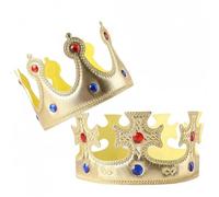 2 Pieces Gold Royal Crowns, Adult Kids Costume Accessories For Birthday Party Dress Up, Play Tiara Fancy Dress Halloween Christmas