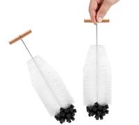 2 Pièces Goupillon Gourde, Brosses pour Bouteille de Sodastream 32,5 x 9 cm, Goupillon Bouteille avec Poignée en T, Brosse Biberon Multifonctionnelle, pour Maison, Salon de Thé au Lait, Café