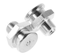 2 Pièces Graisseur Hydraulique Droit Argenté en Acier Inoxydable