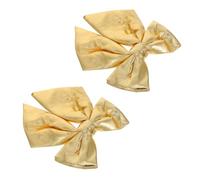 2 Pièces Grand Nœud Décoratif de Mariage Or Brillant 19x26cm, DIY | Tissu Léger et Réutilisable, Installation Facile, Style Élégant, pour Fond de Cérémonie, Noël
