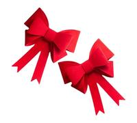 2 Pièces Grand Nœud Décoratif en Feutre Rouge | Grand Format, Style Élégant Classique, Attaches et Clips Pratiques, pour Chambres et Lieux de Mariage