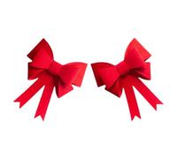 2 Pièces Grand Nœud Rouge de Noël, Attaches et Clips | Décor Réutilisable, Résistant aux Intempéries, pour Sapin, Présents, Escalier et Extérieur