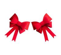 2 Pièces Grand Nœud Rouge de Noël en Velours, Décor Réutilisable | Finition en Feutre, Clips et Liens Inclus, pour Manteaux de Cheminée, Emballage Présent, Mariages