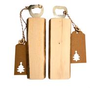 2 Pièces Grand Ouvre-Bouteille En Bois Écorce XL 20Cm Carré À Peindre Graver