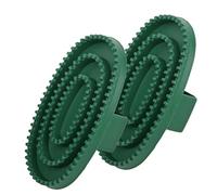 2 Pièces Grande Étrille en Caoutchouc pour Cheval Avec Poignée Brosse de Toilettage Shampooing pour Chiens Chats Pelage Court Long Fournitures de Douche(L)