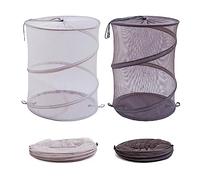 2 PièCes Grands Paniers à Linge Pliables En Maille 34 Cmx34 Cmx46 Cm Paniere A Linge Sale Bac à Linge Sale Popup En Maille Pliable En Maille Panier à Linge Corbeille à Linge Avec Cordon Pour Chambre