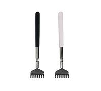 2 Pièces Gratte-dos extensible portatif, télescopique Scratcher Tetractable Bear Griffe Métal Main Massager Outil,Gratte-dos en Portée de 21-68cm,Gratte-dos de avec tige extensible (Noir + Blanc)