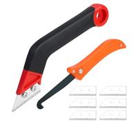 2 Pièces Grattoir à Joints avec 6 Lames de Rechange, Gratte Joint Carrelage, Racloir Vitrocéramique pour Élimination Facile, Idéal pour Nettoyage Rapide des joints et Carreaux