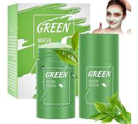 2 Pièces Green Mask Stick Masque Visage,Bâton de Masque Au Thé Vert,Green Stick Mask, Hydratant Efficace,Soins de la Peau Pour Hommes et Femmes,Portable et Facile à Utiliser