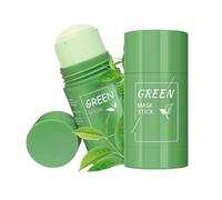 2 Pièces Green Stick Mask, Bâton de masque au thé vert, Green Tea Cleansing Mask Stick, Convient aux Femmes et aux Hommes de Tous Types de Peau