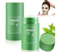 2 Pièces Green Tea Mask Stick Point Noir Masque pour Nettoyage Profond, Contrôle Huile, Élimination Masque Point Noir - Extrait Thé Vert Pur, Hydratant Apaisant, Green Mask Stick Portable Facile