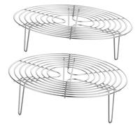 2 Pièces Grille à Vapeur en Acier Inoxydable pour Œufs | Support Vapeur, Rangement Compact, Argenté, Usage Restaurant et Domicile, Nettoyage Facile, Léger