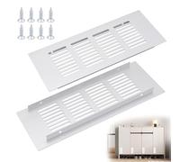 2 Pièces Grille Aeration Aluminium,200x80mm Grille D'aération Rectangulaire/Grilles Ventilation Rectangulaire avec Vis pour la Ventilation des Placards,Penderies et Armoires à Chaussures