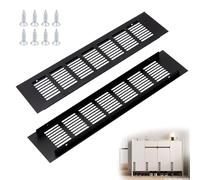 2 Pièces Grille Aeration Aluminium,300x80mm Grille D'aération Rectangulaire/Grilles Ventilation Rectangulaire avec Vis pour la Ventilation des Placards,Penderies et Armoires à Chaussures