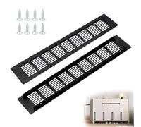 2 Pièces Grille Aeration Aluminium,400x80mm Grille D'aération Rectangulaire/Grilles Ventilation Rectangulaire avec Vis pour la Ventilation des Placards,Penderies et Armoires à Chaussures
