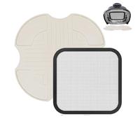 2 Pièces Grille Anti Projection en Inox Réutilisable et Dessous de Plat en Silicone pour Ninja CRISPi Friteuse à Air FN101EUSG, Air Fryer Accessoires pour Friteuse à Air Ninja FN101EU (Blanc Cassé)