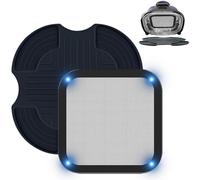 2 Pièces Grille Anti Projection en Inox Réutilisable et Dessous de Plat en Silicone pour Ninja CRISPi Friteuse à Air FN101EUSG, Air Fryer Accessoires pour Friteuse à Air Ninja FN101EU (Bleu Foncé)