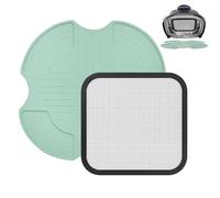 2 Pièces Grille Anti Projection en Inox Réutilisable et Dessous de Plat en Silicone pour Ninja CRISPi Friteuse à Air FN101EUSG, Air Fryer Accessoires pour Friteuse à Air Ninja FN101EU (Vert Clair)