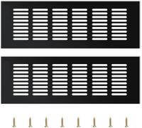 2 Pièces Grille Daération Extérieure,Grille Aeration Aluminium Grille Daération Extérieure Grille Aeration Reglable,Noir