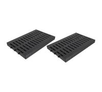 2 Pièces Grille de Caniveau en Plastique, Structure à Fentes | Acier Inoxydable et Fer Composites, Noir, pour Inlets et Caniveaux, Usage Municipal et Bâtiments Commerciaux