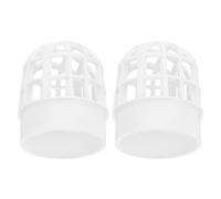 2 Pièces Grille de Gouttière PVC Blanche, Maille Fine Ronde | Protection Pluie pour Balcon et Drainage, Forme Souple Type Capuchon, pour Canalisations et Regards Extérieurs