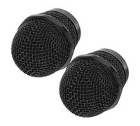 2 Pièces Grille de Remplacement en Métal pour Microphone, Tête Ktv | Treillis Noir, Anti-éclaboussures, Ajustement Sûr, Remplacement Facile, Améliore la Clarté Sonore