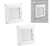 2 pièces - Grille de ventilation entrée d'air intérieure et extérieure moustiquaire intégrée convient pour salle de bain