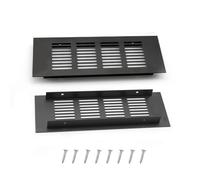 2 Pièces Grille Ventilation, Noire Grille Meuble Aluminium 20 × 8 cm, Simple Grille Aeration, Mode et Pratique, pour Placard, Meuble à Chaussures et Ventilation de Penderie 0XBIT