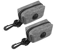 2 Pièces Gris Crottes Chien en Tissu, Distributeur de Sac à Déchets, Porta Bustine Cane Cacca, Distributeur Sac a Crottes Chien en Tissu, Idéal pour les Promenades, les Promenades de Chiens
