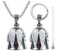 2 Pièces Guardian Bell, Clochette Vélo Moto, Bell Guardian Bell Ou Porte Clés, Cloche de Moto Guardian Bell avec Anneau Suspendu