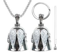 2 Pièces Guardian Bell, Clochette Vélo Moto, Cloche de Moto Guardian Bell avec Anneau Suspendu, Bell Guardian Bell Ou Porte Clés, Clochette Moto Guardian Ride Bell