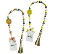 2 Pièces Guirlande de Perles Citron Nordique en Bois et Corde