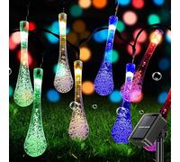 2 pièces Guirlande lumineuse solaire forme goutte d'eau, 5m, H0113 multicolore