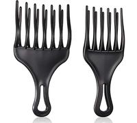 2 Pieces Hair Pick Afro Comb Double Fist Pick Large and Small Plastic Afro Pick Comb Detangle Wig Braid Pick Hair Lift Comb Hair Styling Tool for Women Men African American