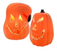2 Pièces Halloween Citrouille Lumineuse, Citrouille Decorative LED, Lanterne d'halloween, Fournitures de Fête d'halloween pour Intérieur Extérieur Jardin Cour Maison Hantée Décoration
