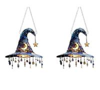 2 Pièces Halloween Witch Hat Ornements Suspendus, 2d Acrylique Witches Chapeau Sun Catcher Design, Verre Mur