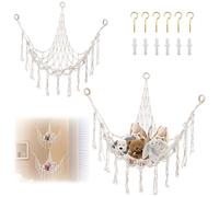 2 Pièces Hamac en Rangement Peluche, Filet Peluche Hamac de Rangement pour Jouets, Jouets pour Animaux en Peluches Range Doudou Organisateur Suspendu pour Chambre d'Enfant