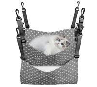 2 Pièces Hamac pour Chat Suspendu Lit, Réglable, Tissu | Chat et Petit Animal, Installation Facile, Boucles Sécurisées, Style Mode, Notice Incluse