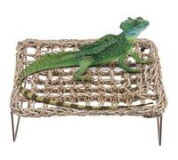 2 Pièces Hamac Tissé pour Reptiles, Litière de Repos pour Lézard | Tissé à Main, Herbe et Fer, Zone de Repos et Bain de Soleil, pour Lézard et Dragon Barbu