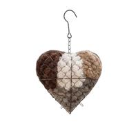 2 Pieces Handmade Alpaca Fiber Bird Nesting Heart, Refillable Nature Wool Material House Winter Shelter, Hummingbird Nest Boxes for Outside, Hangable Hummingbird Nest Box for Outside, Garden, Yard