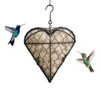 2 Pieces Handmade Fiber Bird Nesting Heart, Refillable Nature Wool Material House Winter Shelter, Winter Fowl Animal Lovers Gift, for Parakeet Canary Finch Lovebird, Home, Outside, Garden, Yard
