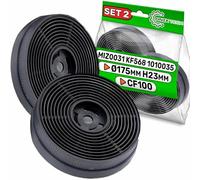 2 Pièces Сharbon Filtre Hotte Aspirante Ø 175 mm Type CF100 avec Code Original 00743169 00796390 DHZ5276 Z5138X1 LZ52751 pour Exquisit pour Respekta pour Bomann - Garantie de 5 Ans - ONIX TECH