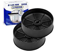 2 Pièces Сharbon Filtre Hotte Aspirante Type D058 Ø125 mm Possède le Code D'origine 9029798809 90421336 1120506172 33005513 pour Zanussi pour Aeg pour Electrolux - Garantie de 10 Ans - MONTERAL