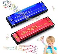 2 Pièces Harmonica Enfant, Harmonica Blues Diatonique, Harmonica en do majeur, Harmonica diatonique en Do 10 Trous, pour Débutants,Enfants, Étudiants, Adultes, Comme Meilleur Cadeau