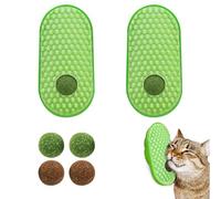2 Pièces Herbe à Chat Jouet Chat Jeux Chat Apportez 2 Boules D'herbe à Chat et 2 Boules de Bile Jouet pour Chat Interieur,Jouet pour Chat à Mâcher Sains Nettoyage Dent Chaton Peignage en Libre-Service