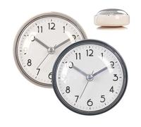 2 Pièces Horloge De Douche Étanche, Réveil Ventouse Salle De Bain, Horloge De Cuisine Étanche 7.5 Cm Pour Salle De Bain Et Douche Avec Ventouse Murale Sans Tictacs, Pour Salles De Bains, Toilettes