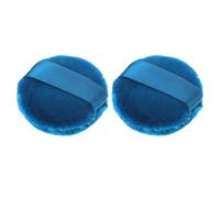 2 Pièces Houpette Poudre Souple Ronde Bleu Long Fluff